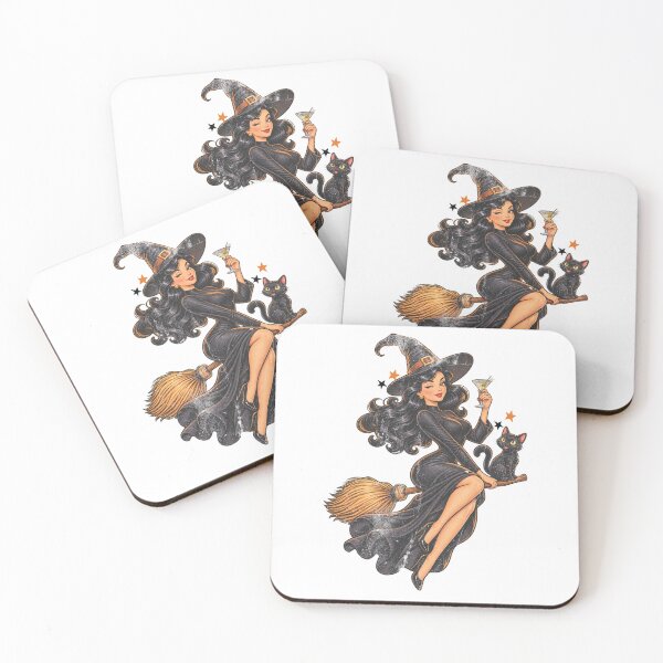 Item preview, Elegant Witch Pin Up Retro Cartoon Halloween designed and sold by Nacho Average Designs.
