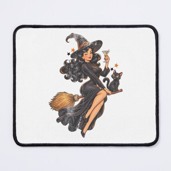 Item preview, Elegant Witch Pin Up Retro Cartoon Halloween designed and sold by Nacho Average Designs.