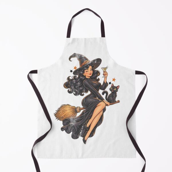 Item preview, Elegant Witch Pin Up Retro Cartoon Halloween designed and sold by Nacho Average Designs.