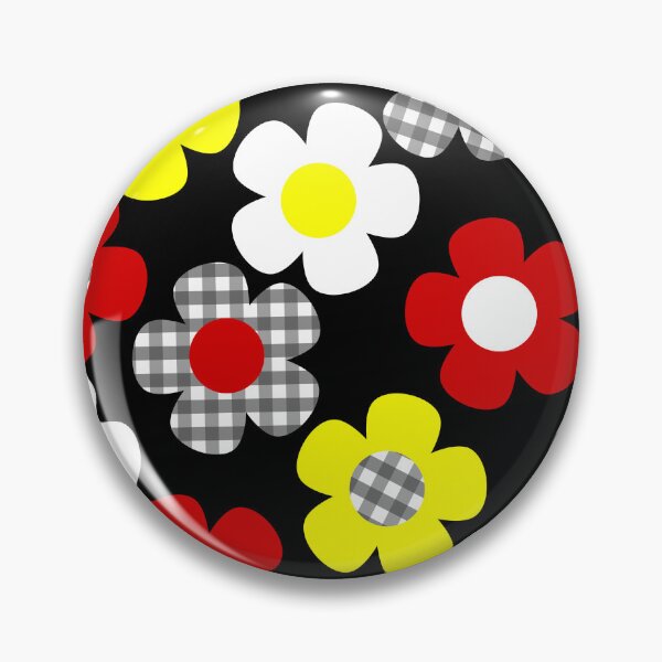 Item preview, White Red Yellow Tartan Pattern Flowers Print Shapes Mania designed and sold by Shapes-Mania.