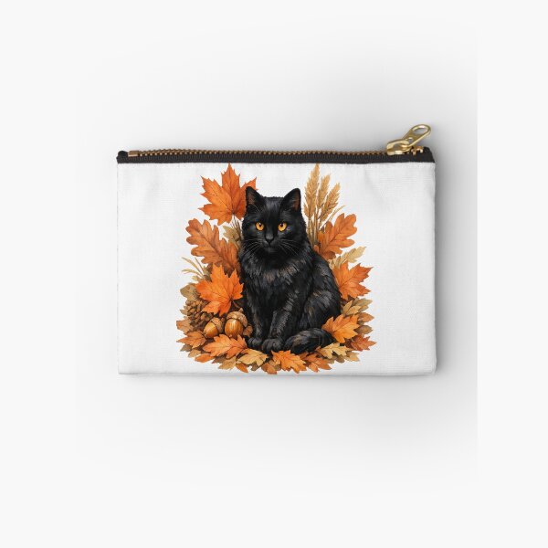 Item preview, Black Cat In The Autumn Leaves Shirt, Cottagecore Halloween Botanical Tee designed and sold by PhylonBoxx.