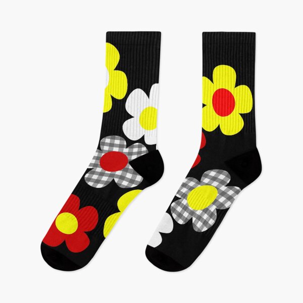 Item preview, White Red Yellow Tartan Pattern Flowers Print Shapes Mania designed and sold by Shapes-Mania.
