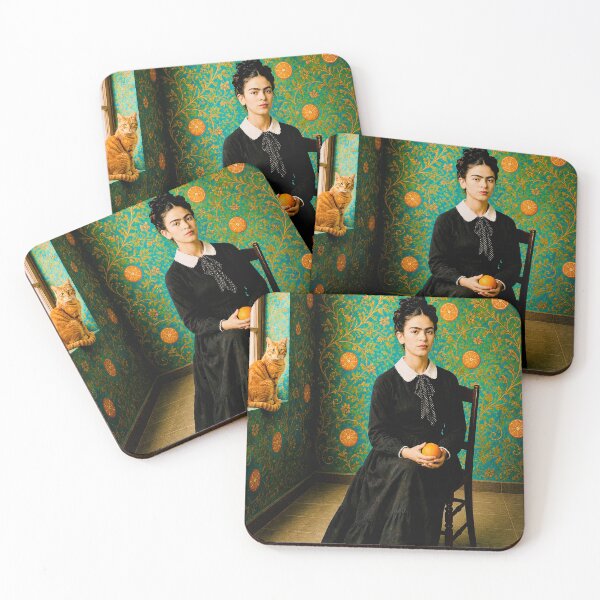 Item preview, Young Frida with Orange Cat & Orange designed and sold by reggiemercedes.