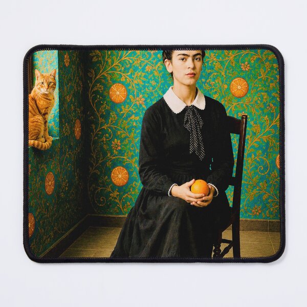 Item preview, Young Frida with Orange Cat & Orange designed and sold by reggiemercedes.