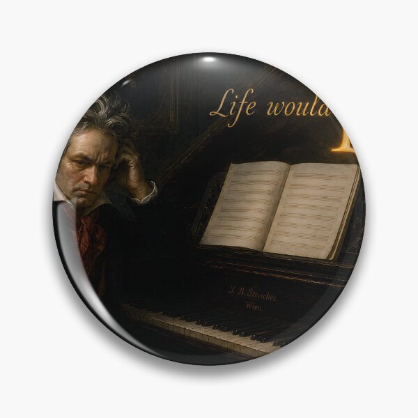Item preview, Beethoven Pun: Life would Bb without music - Dark Academia Classical Music Humorous Art designed and sold by DoReMiStudio.
