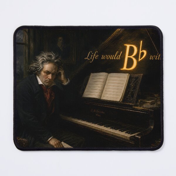 Item preview, Beethoven Pun: Life would Bb without music - Dark Academia Classical Music Humorous Art designed and sold by DoReMiStudio.