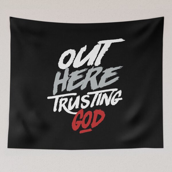 Item preview, Trusting God Faith Typography Red White Christian Inspirational designed and sold by Cleckchave.
