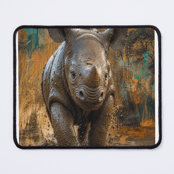 Item preview, Muddy Baby Black Rhino  designed and sold by Artnovalty.redbubble.com.
