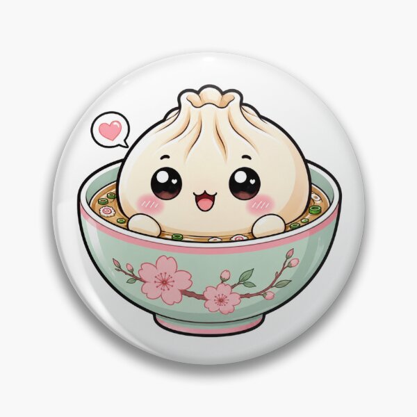Item preview, Cute Kawaii Dumpling Soup Bowl designed and sold by Myra365Art.