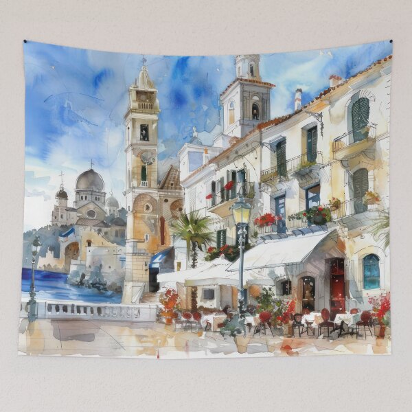 Item preview, Mediterranean Morning by the Sea designed and sold by NeoNebulaArt.