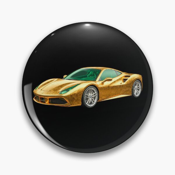Item preview, Gold Ferrari emerald glass car designed and sold by C3R0.