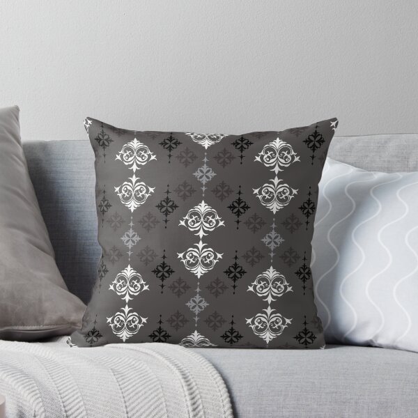 Item preview, Grey Damask Seamless Pattern with Vintage Ornaments designed and sold by PowerAntShop.