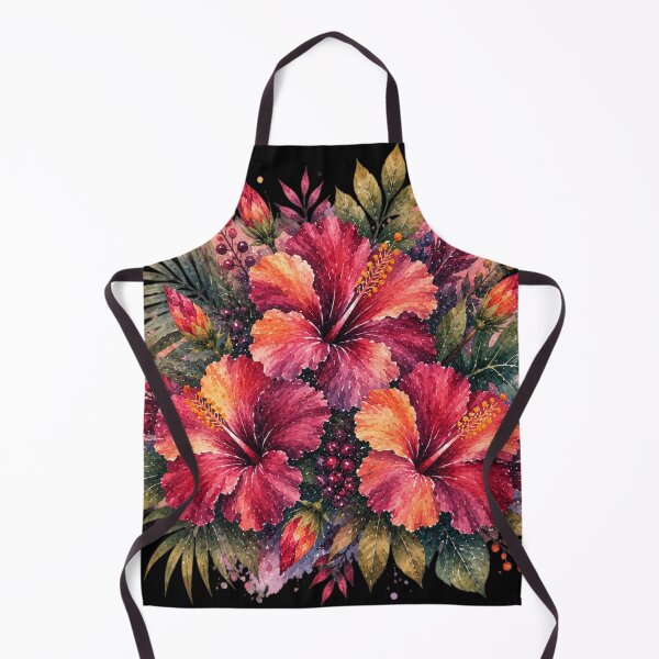 Item preview, Mysterious Tropical Hibiscus Bouquet | Watercolor Tropical Floral Art | Botanical Illustration designed and sold by IamNolmo.