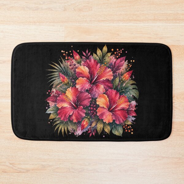 Item preview, Mysterious Tropical Hibiscus Bouquet | Watercolor Tropical Floral Art | Botanical Illustration designed and sold by IamNolmo.