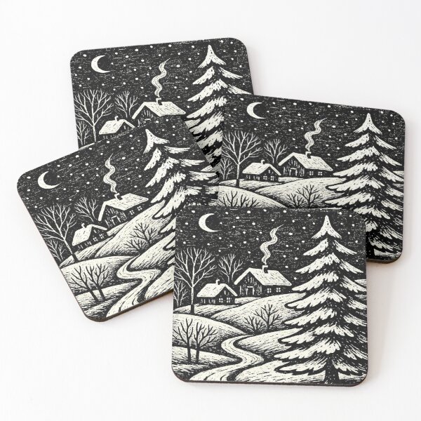 Item preview, Cabins in the Night designed and sold by ViaARTfactory.