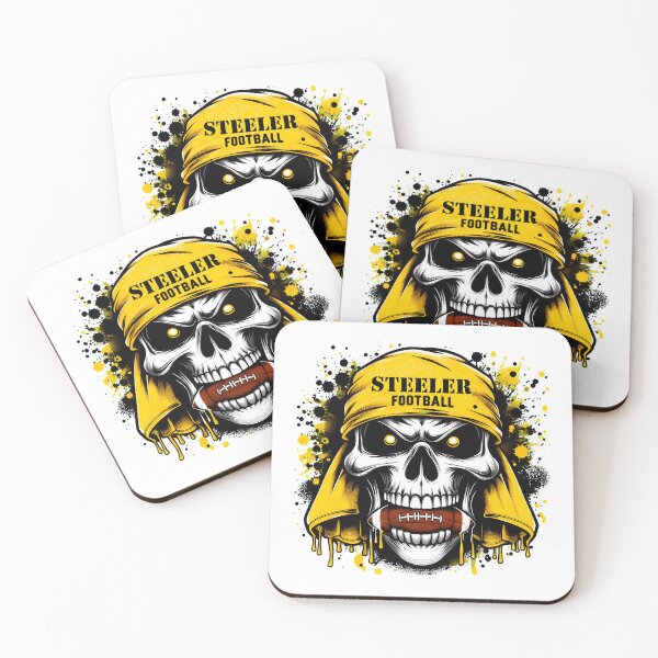 Item preview, Steeler Football Skull Black and Gold Hood Graphic designed and sold by BarbaraBa33449.