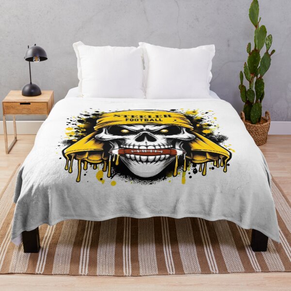 Item preview, Steeler Football Skull Black and Gold Hood Graphic designed and sold by BarbaraBa33449.