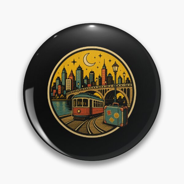 Item preview, Culture City Skyline Travel Badge Retro Urban Explorer designed and sold by Uglyandcute.