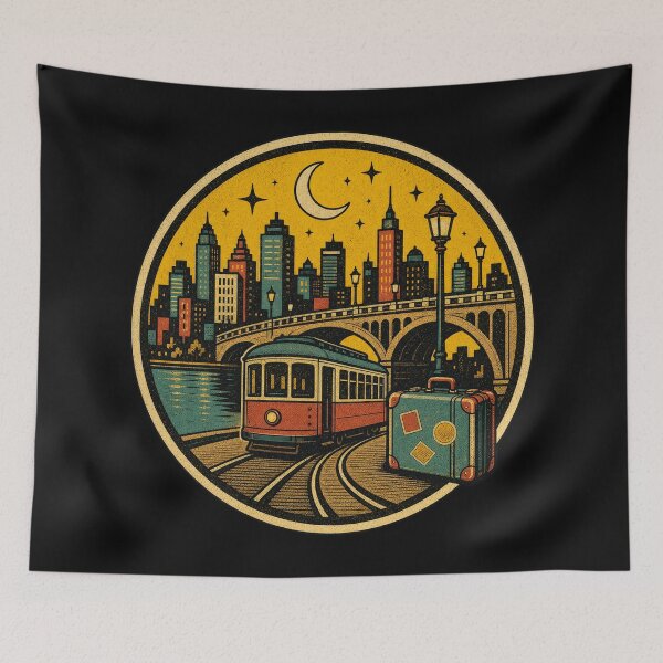 Item preview, Culture City Skyline Travel Badge Retro Urban Explorer designed and sold by Uglyandcute.