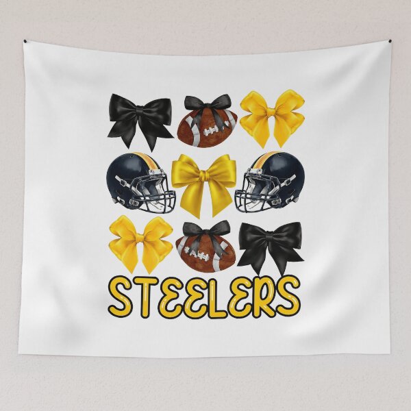 Item preview, Steelers Bows Helmets and Footballs Black Gold Graphic designed and sold by MichaelWa20982.