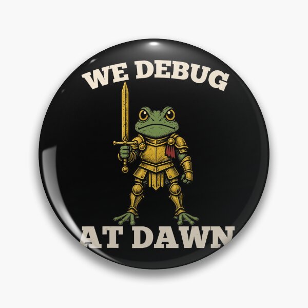 Item preview, We Debug at Dawn Frog Knight Programmer Coding Humor designed and sold by VioletNance.