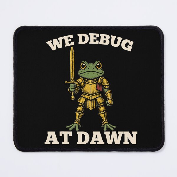 Item preview, We Debug at Dawn Frog Knight Programmer Coding Humor designed and sold by VioletNance.