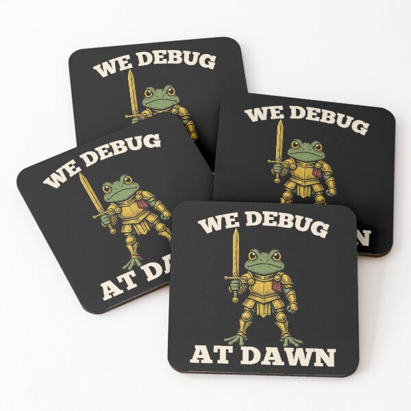 Item preview, We Debug at Dawn Frog Knight Programmer Coding Humor designed and sold by VioletNance.