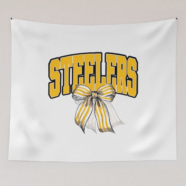 Item preview, Steelers Yellow and White Bow Varsity Football Graphic designed and sold by Elizabeth46407.