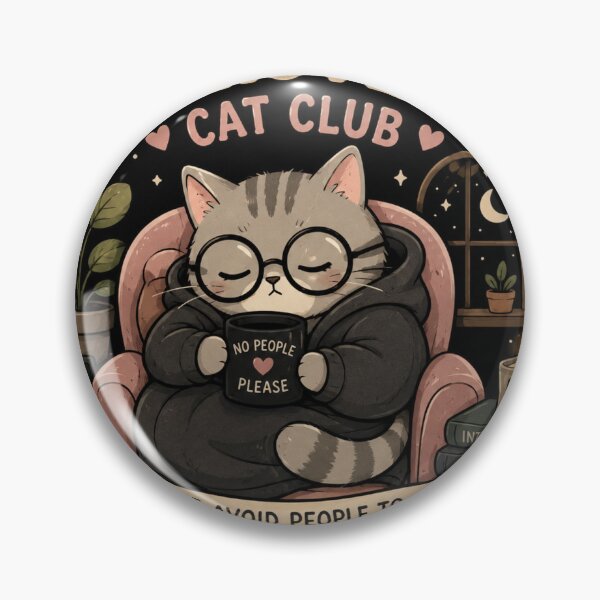 Item preview, Cozy Introvert Cat Club – Cute Homebody Cat designed and sold by ArtBySylvia.