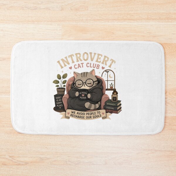 Item preview, Cozy Introvert Cat Club – Cute Homebody Cat designed and sold by ArtBySylvia.