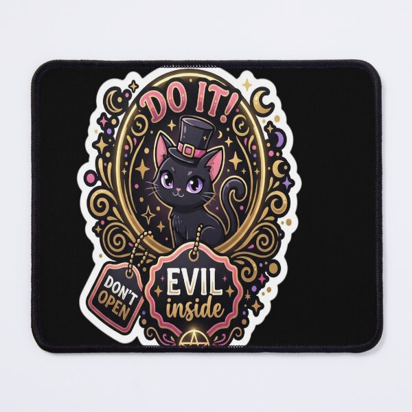 Item preview, Bottled Menace - Evil Black Cat designed and sold by balquebratum.