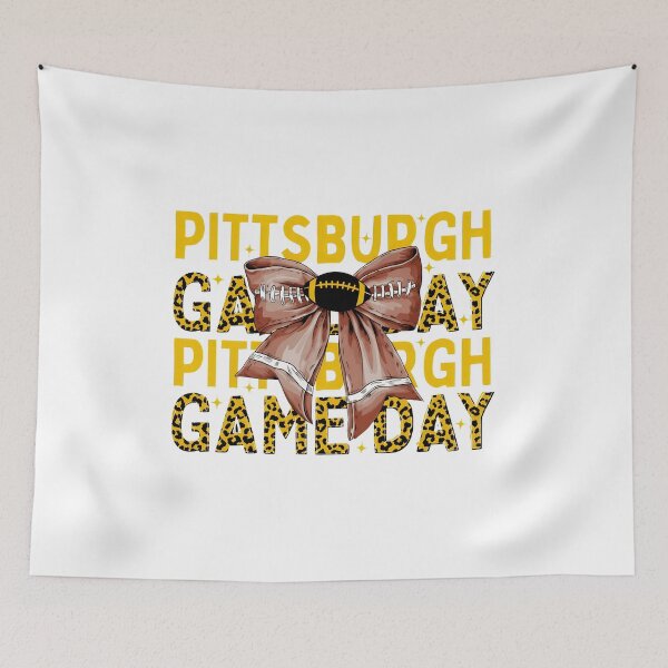 Item preview, Pittsburgh Game Day Leopard Football Bow Graphic designed and sold by JamesWyat18400.