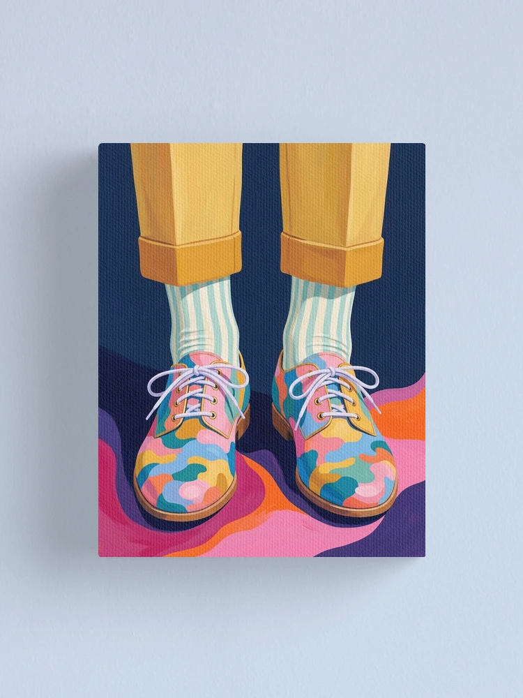 Vibrant Retro Pop Art Abstract Oxfords Canvas Print