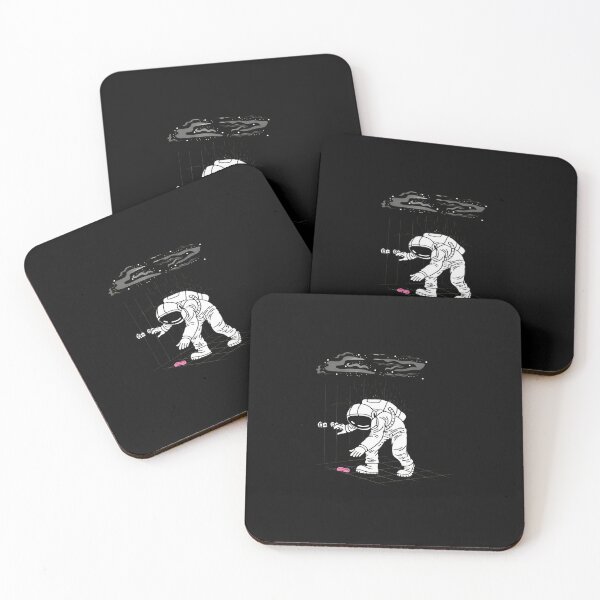Item preview, Astronaut Reaching for Pink Object Under Space Rain designed and sold by ohVimaPs.