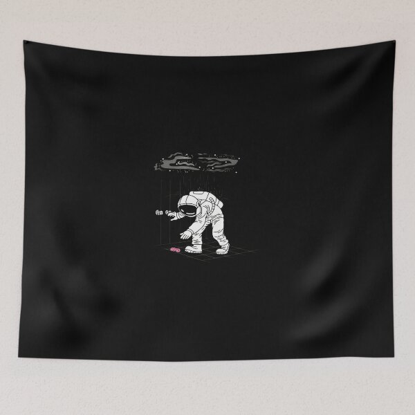 Item preview, Astronaut Reaching for Pink Object Under Space Rain designed and sold by ohVimaPs.