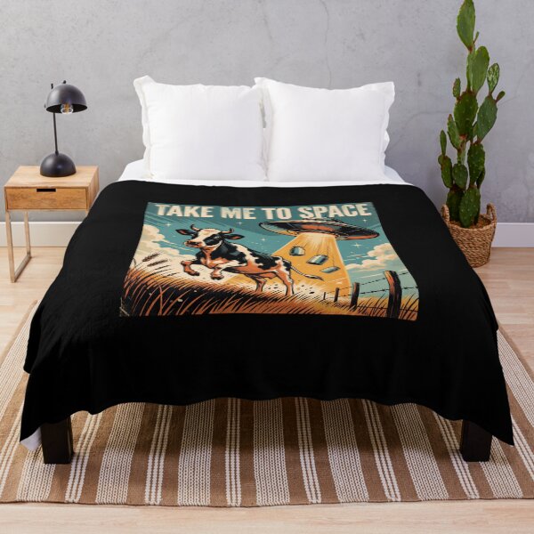 Item preview, Take Me to Space Funny Cow UFO Vintage Alien Farm designed and sold by Zizo-DR44.