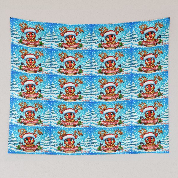 Item preview, Jolly Reindeer Christmas Cartoon – Whimsical Winter Wonderland Art by Geri Myszenski designed and sold by The Art Queen Of Michigan .