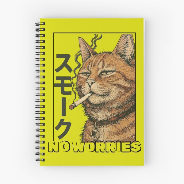 Artikelvorschau, Poster einer rauchenden getigerten Katze im japanischen Ukiyo-e-Stil entworfen und verkauft von ArtivoNest.
