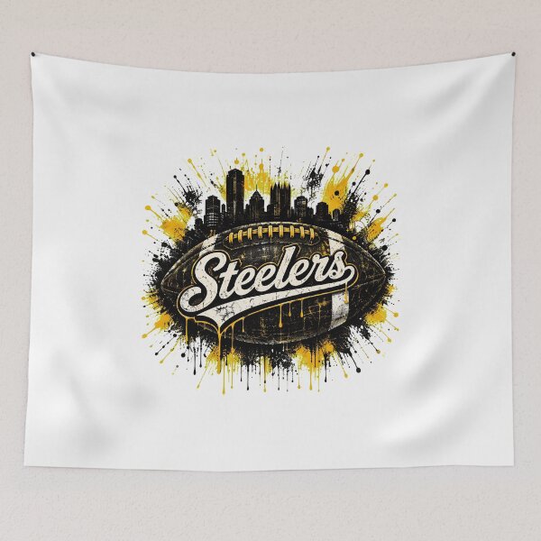 Item preview, Steelers Football Pittsburgh Skyline Paint Splash Graphic designed and sold by DebbieSul55918.