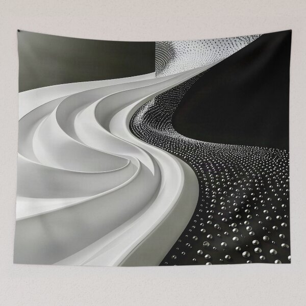 Item preview, Abstract Metallic Path in Black and White  designed and sold by Vicky Brago-Mitchell®.