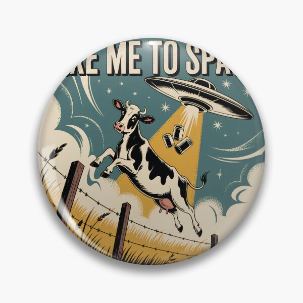 Item preview, Take Me to Space Flying Cow UFO Vintage Retro Alien designed and sold by Zizo-DR44.