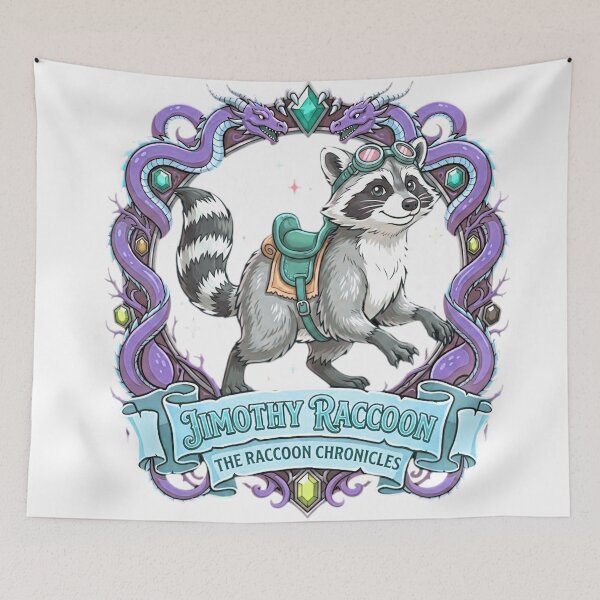 Item preview, Jimothy Raccoon in Dragon Crest Frame Illustration designed and sold by blacK1982White.