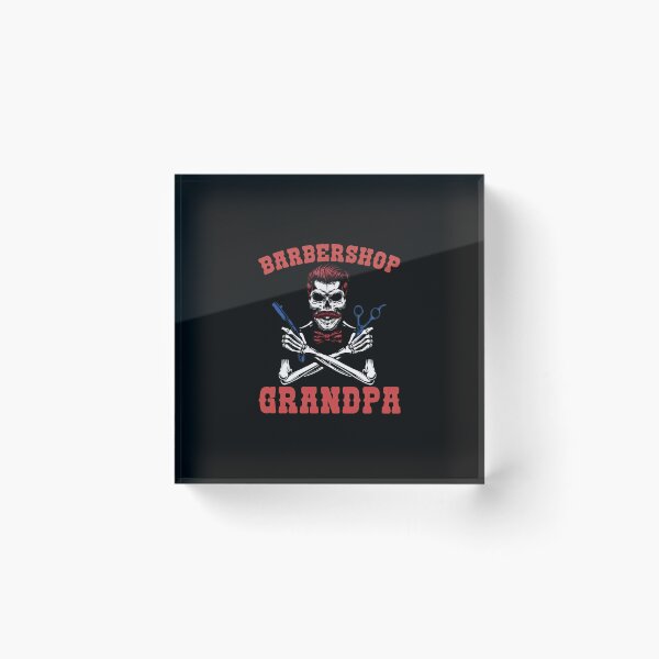 Item preview, Barbershop Grandpa Skeleton Razor Scissors Red designed and sold by ohVimaPs.