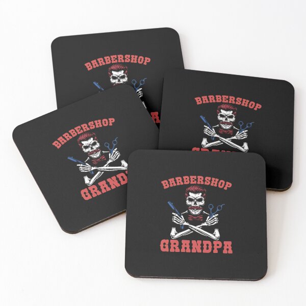 Item preview, Barbershop Grandpa Skeleton Razor Scissors Red designed and sold by ohVimaPs.