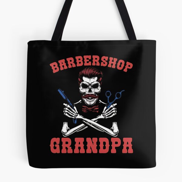 Item preview, Barbershop Grandpa Skeleton Razor Scissors Red designed and sold by ohVimaPs.
