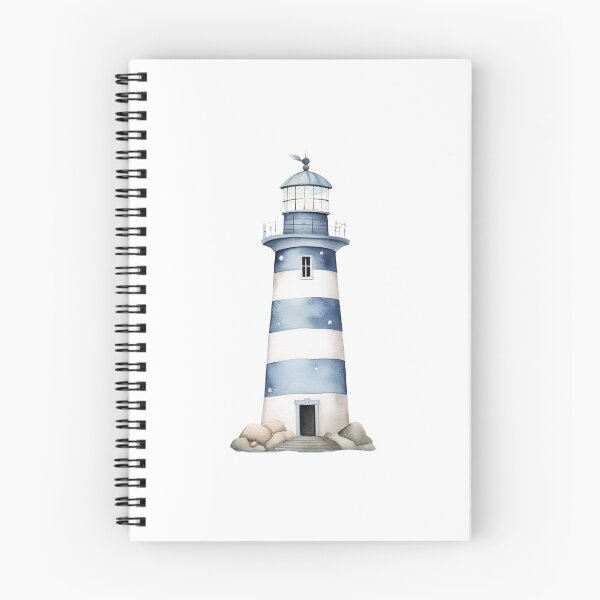 Item preview, Blue Watercolor Lighthouse | Coastal Nautical Art Print & Sticker designed and sold by Ramona-Gliga.