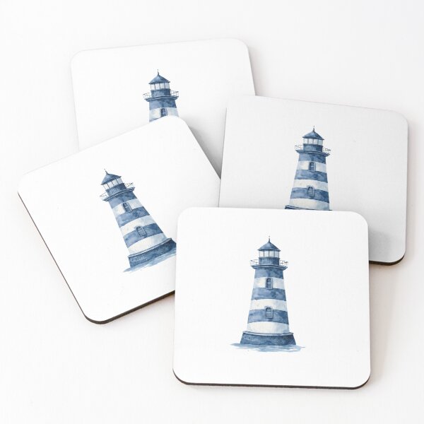 Item preview, Blue Watercolor Lighthouse Illustration | Coastal Nautical Wall Art designed and sold by Ramona-Gliga.