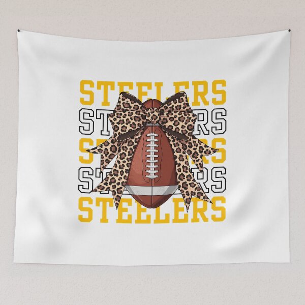 Item preview, Steelers Leopard Bow Football Black Gold Graphic designed and sold by KurtKrueg88967.