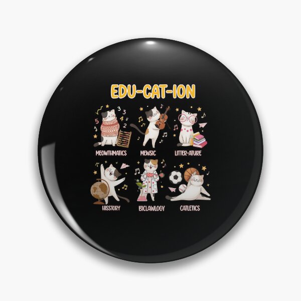 Item preview, EDU-CAT-ION Funny Cat School Subjects Puns  designed and sold by vavatamenmeld.