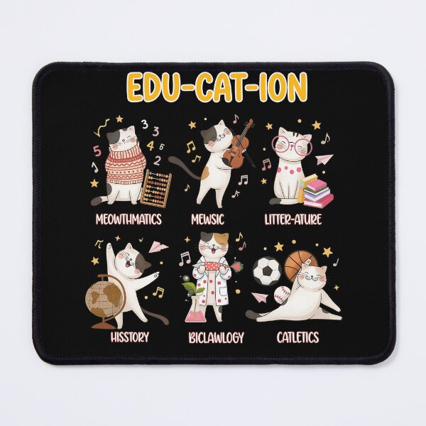Item preview, EDU-CAT-ION Funny Cat School Subjects Puns designed and sold by vavatamenmeld.